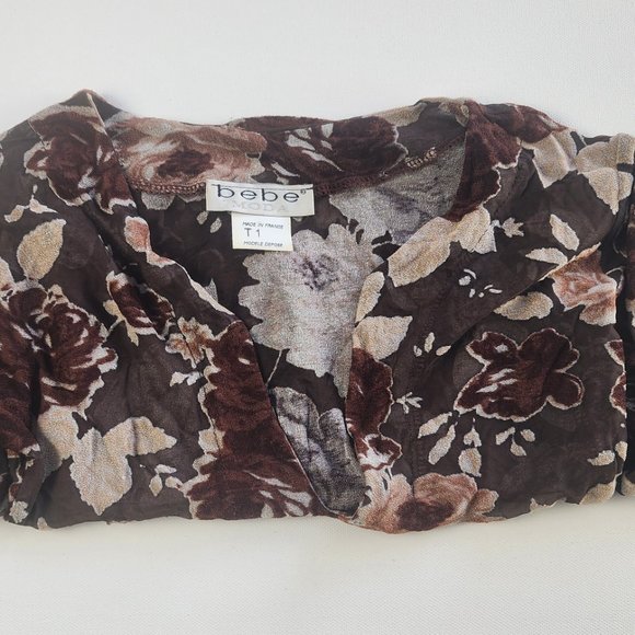 Bebe Moda Velvet and Sheer Vintage Top - Picture 6 of 7